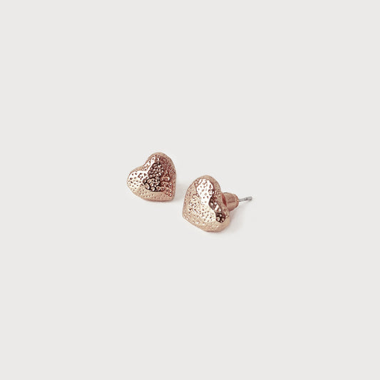 Rose Gold Heart Studs