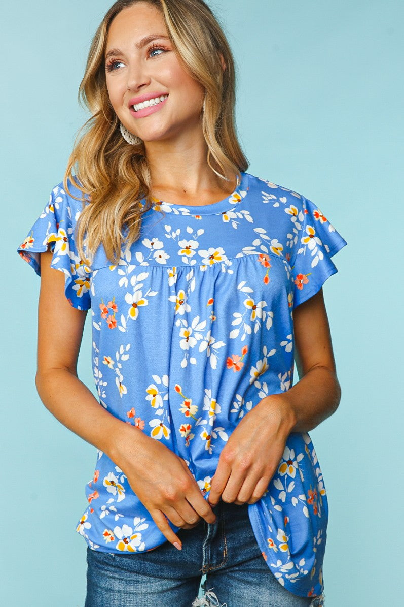 Blue Floral Tee