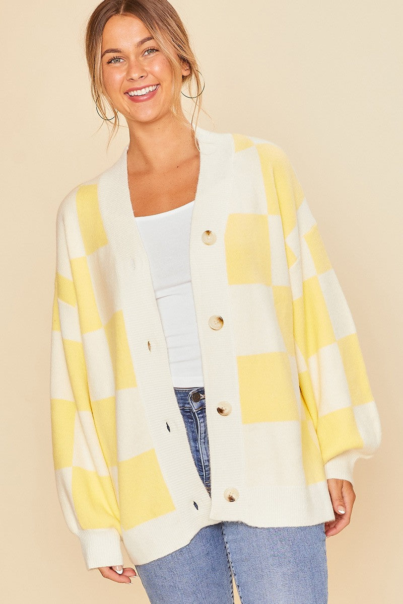 Checkered Cardi